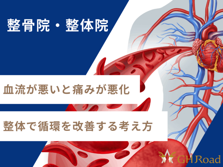 血流が悪い様子を血管のイラストで表現している