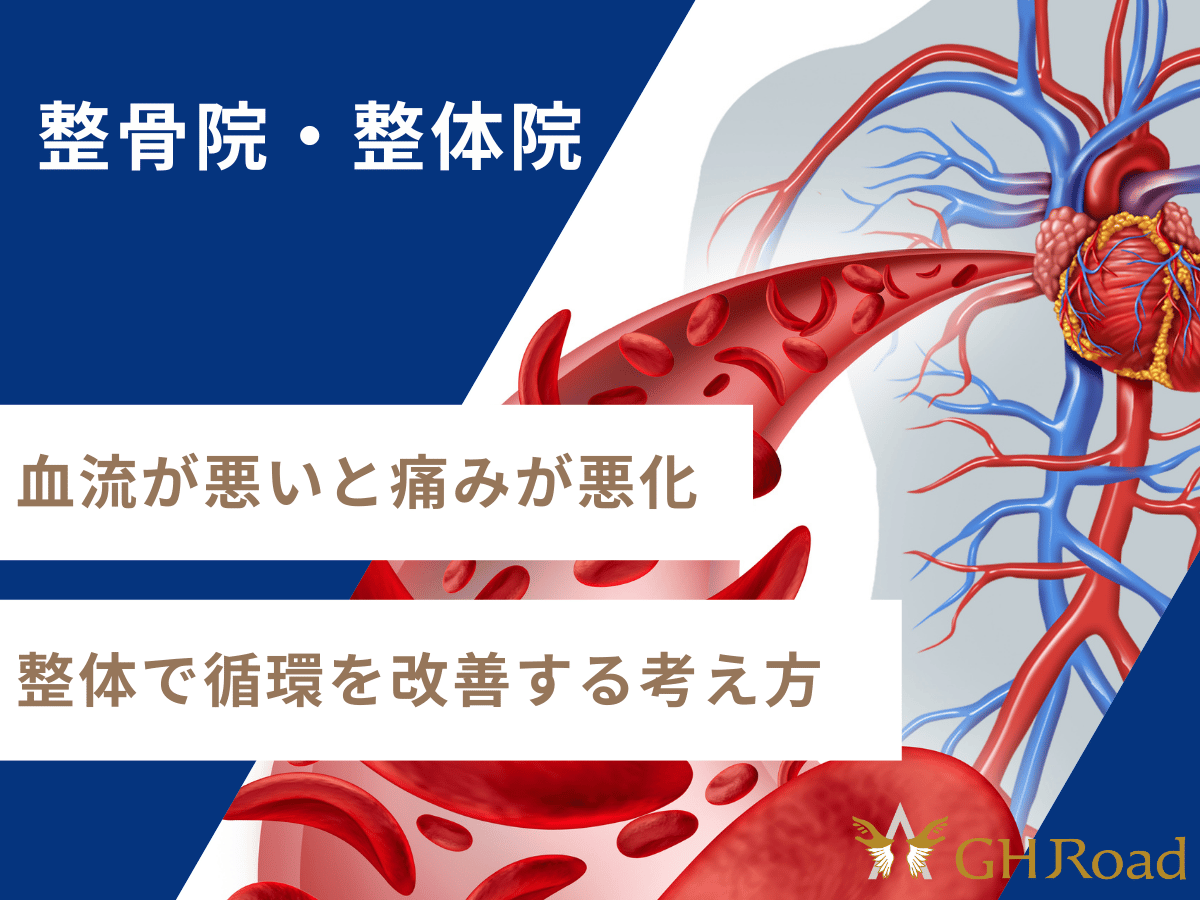 血流が悪い様子を血管のイラストで表現している